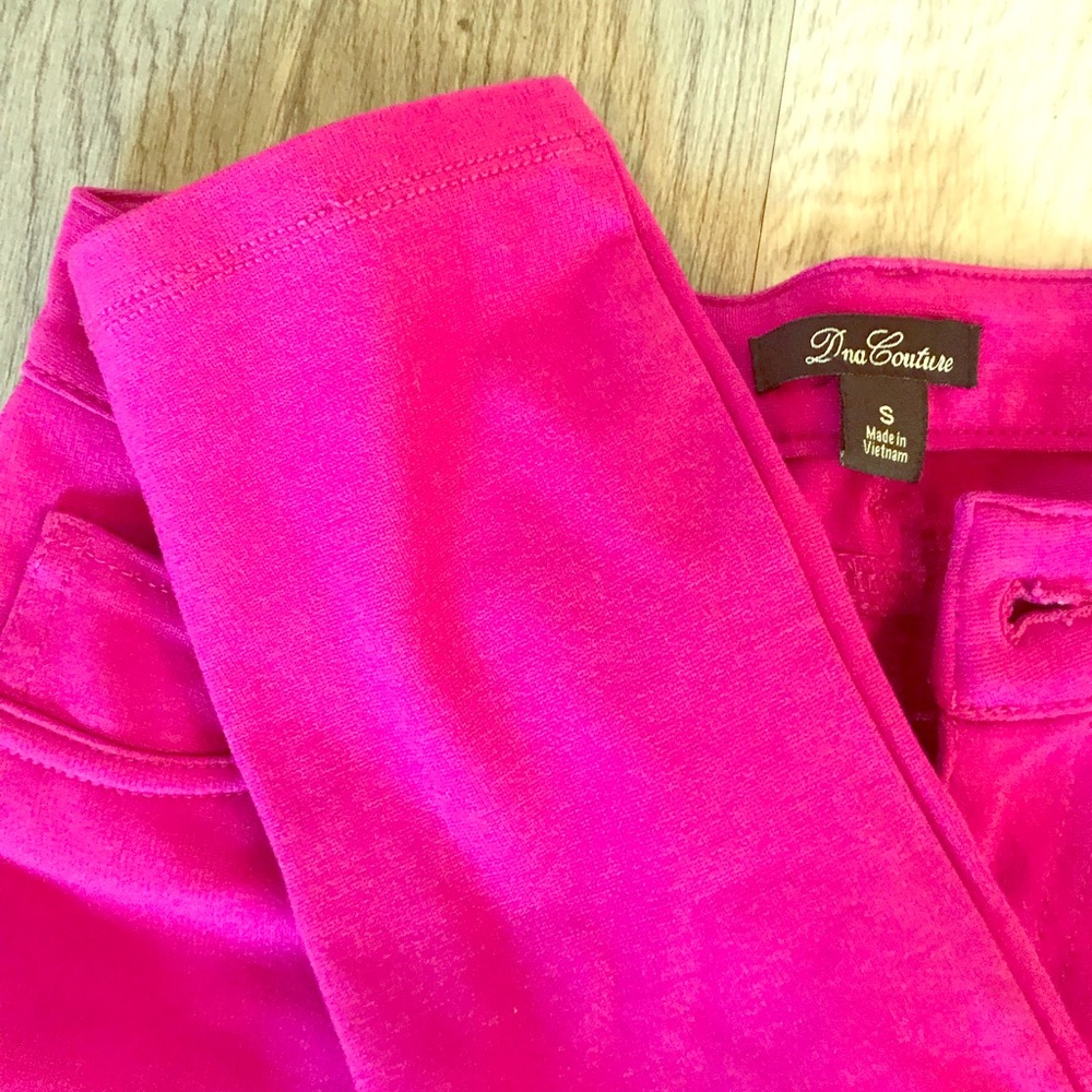 Hot pink skinny stretch pants